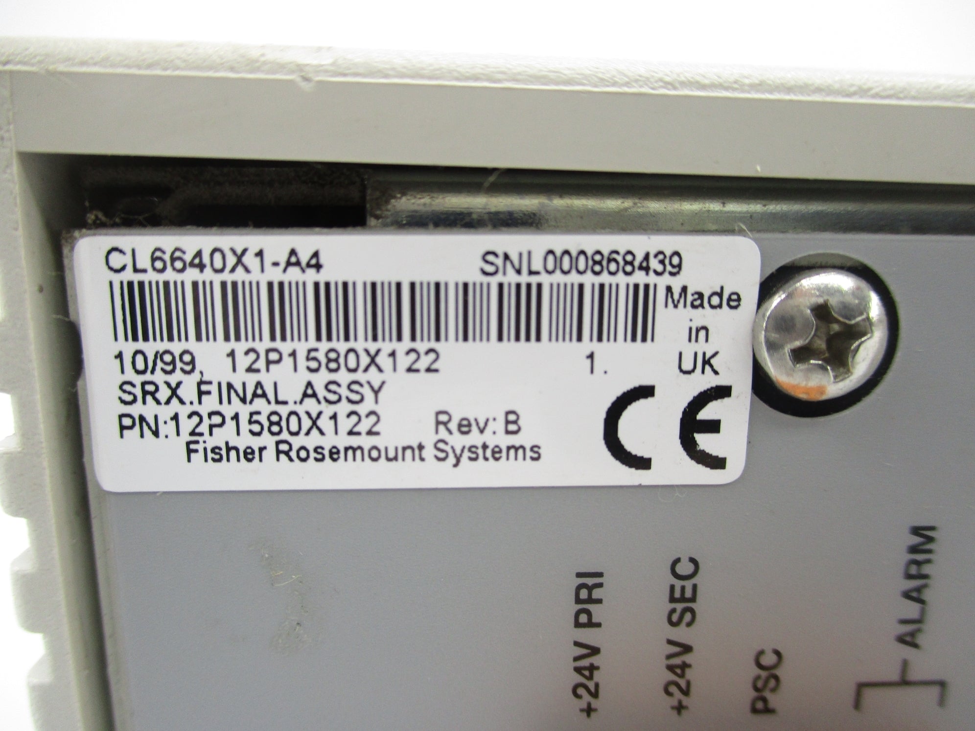 FISHER ROSEMOUNT CL6640X1-A4 12P1580X122 UNMP