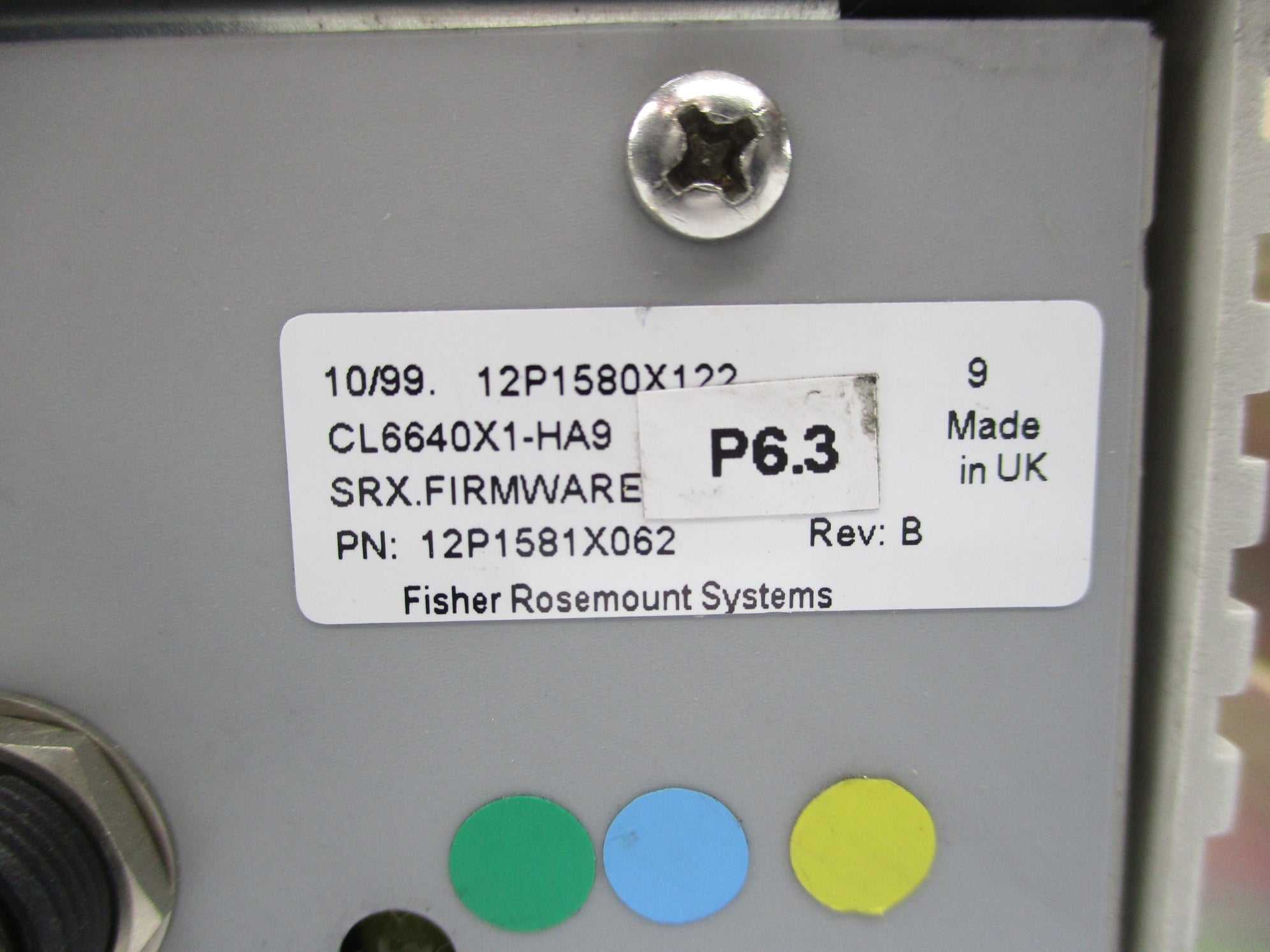 FISHER ROSEMOUNT CL6640X1-A4 12P1580X122 UNMP