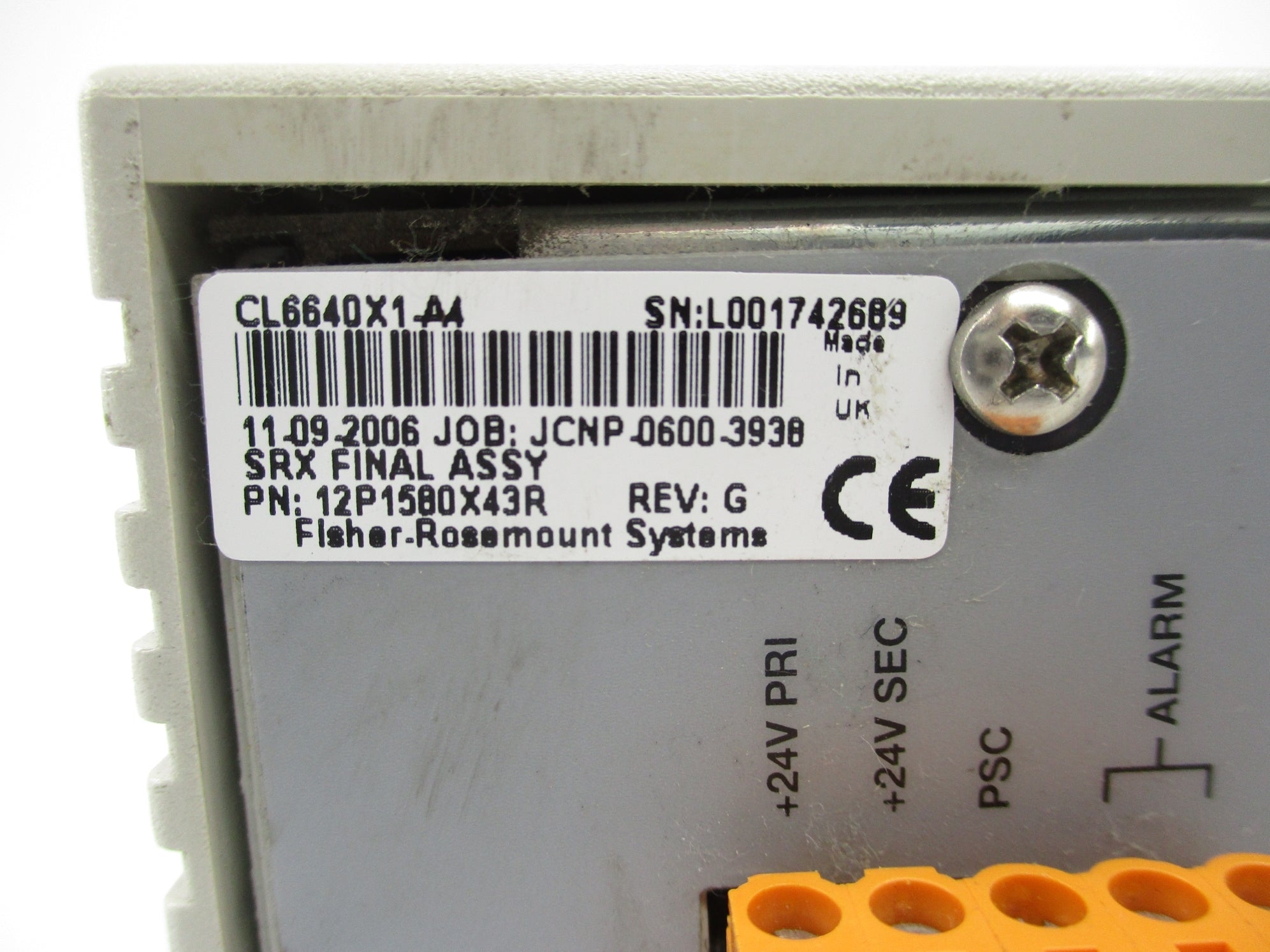 FISHER ROSEMOUNT CL6640X1-A4 12P1580X43R (AS PICTURED) UNMP