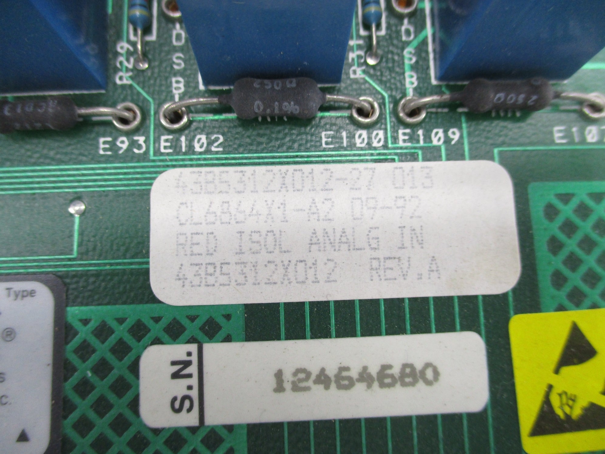 FISHER ROSEMOUNT CL6864X1-A2 43B5312X012 REV. A UNMP