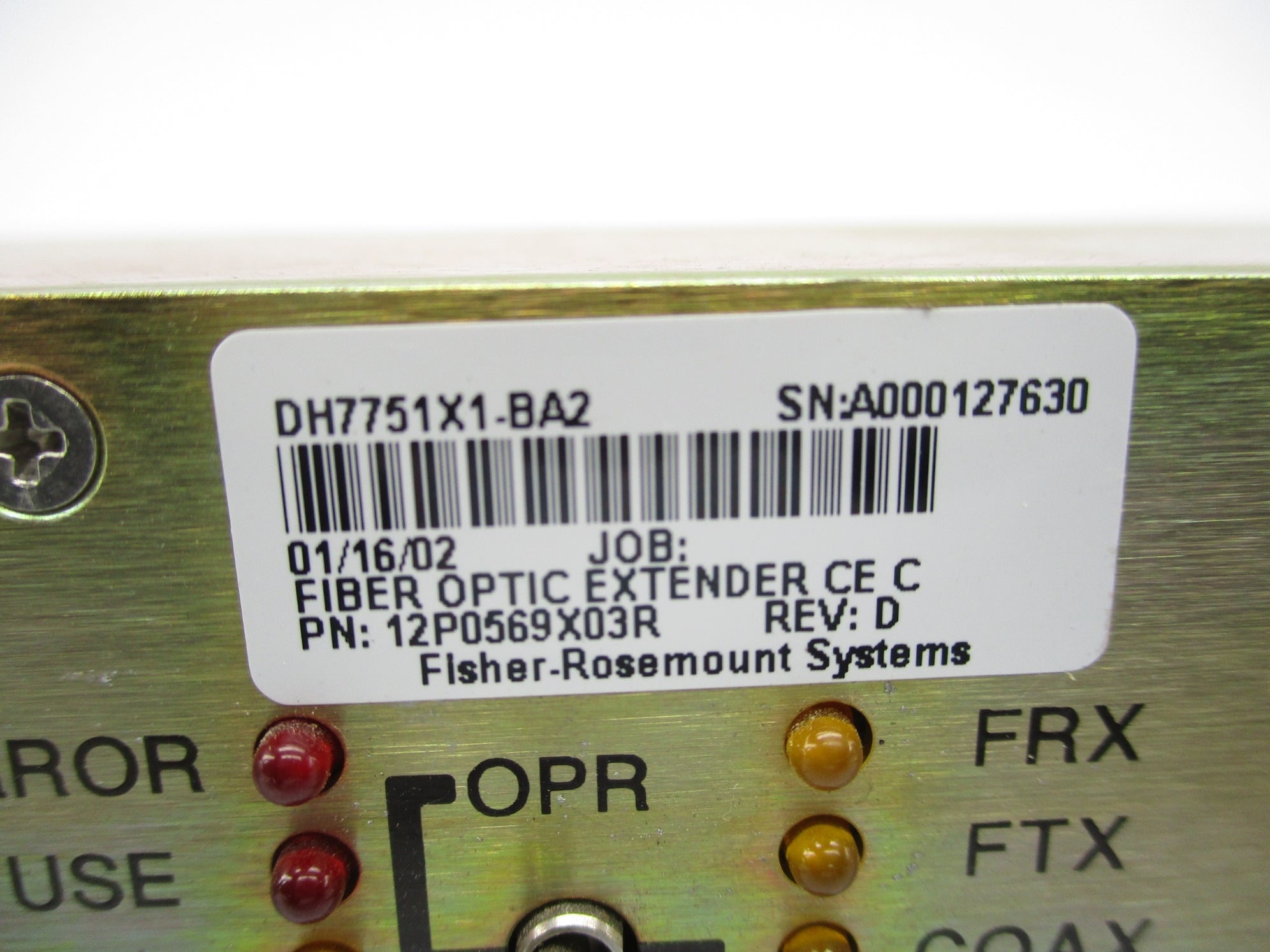 FISHER ROSEMOUNT DH7751X1-BA2 12P0569X03R UNMP