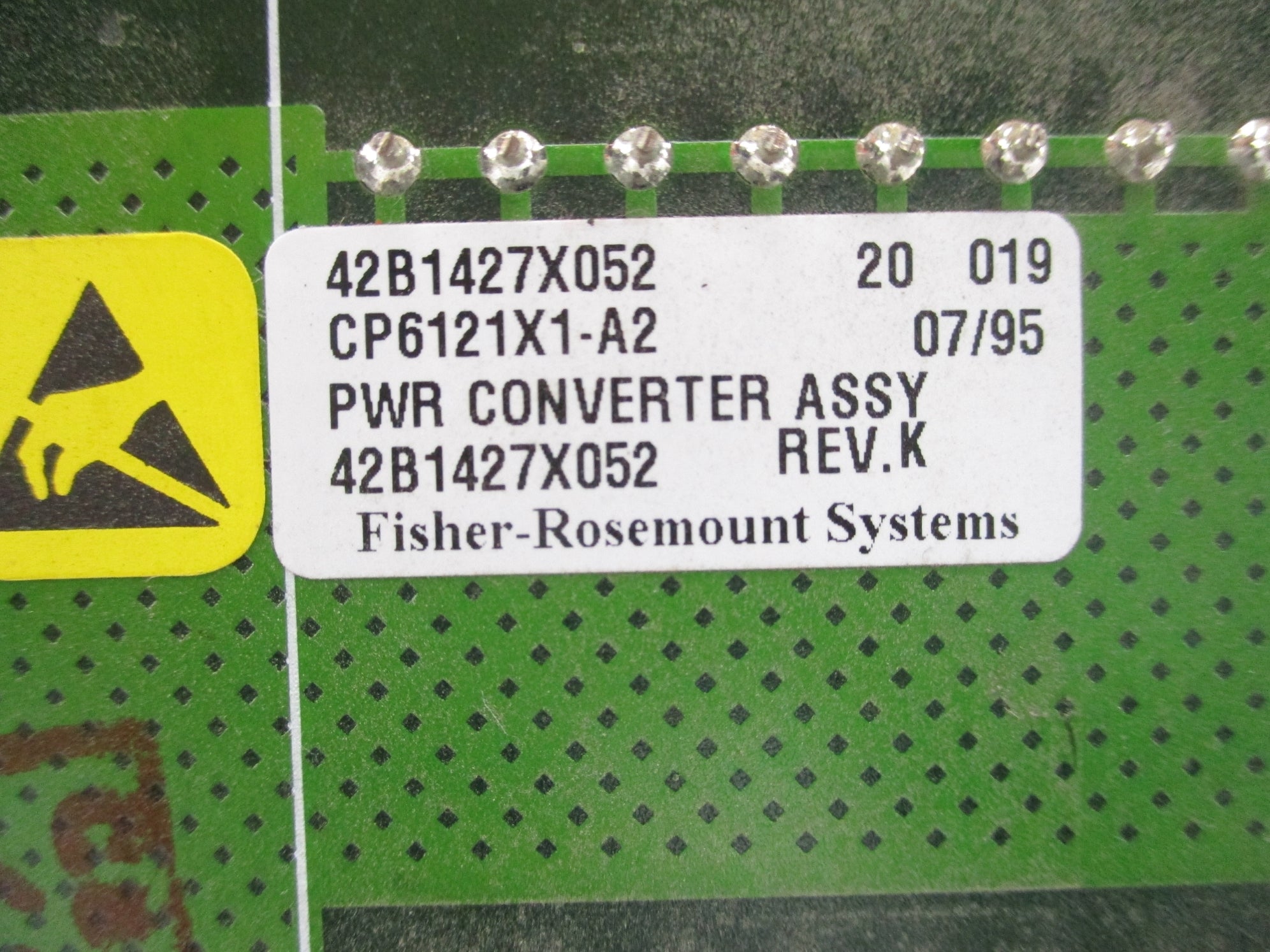 FISHER ROSEMOUNT CP6121X1-A2 42B1427X052 REV. K UNMP