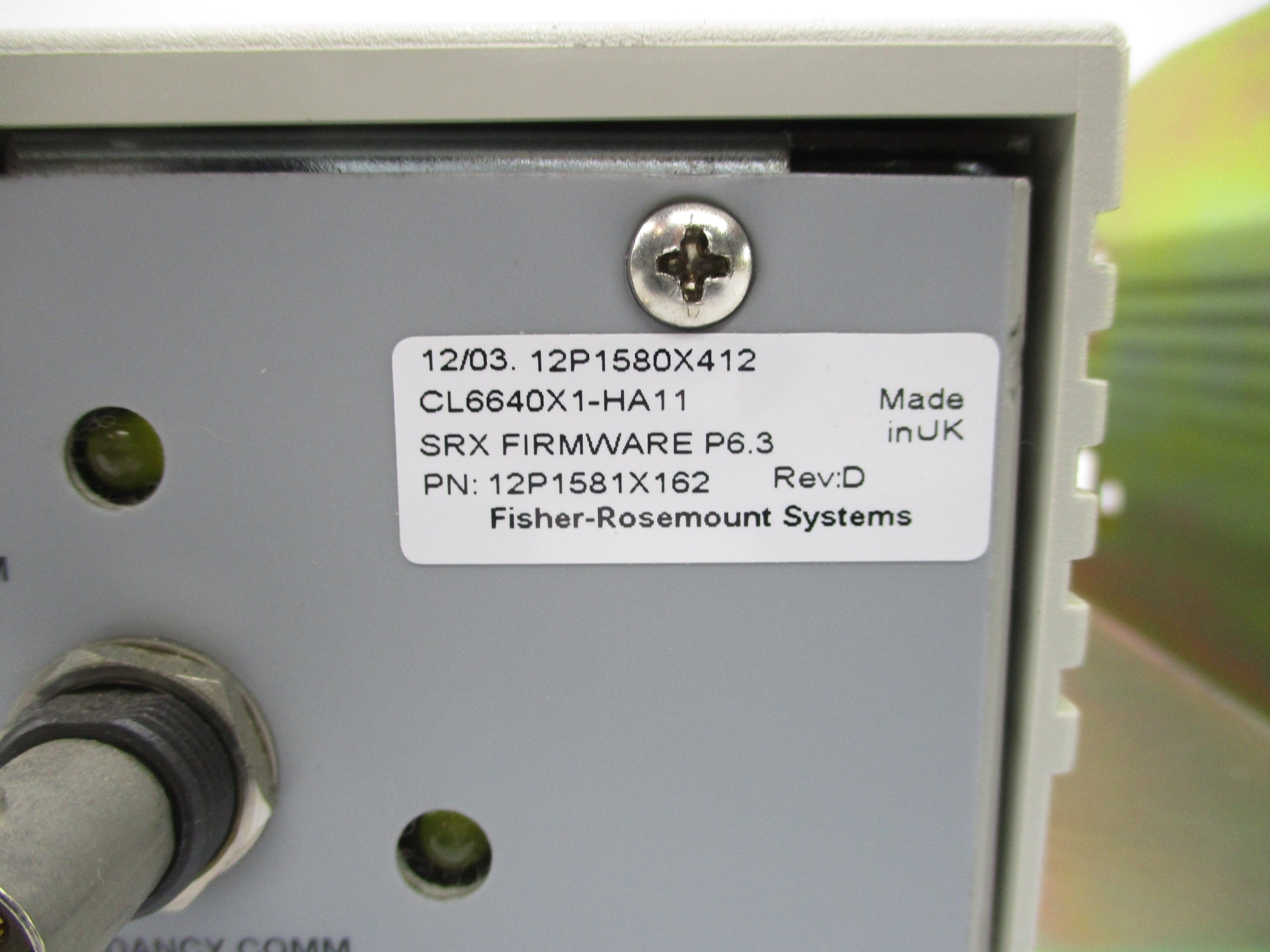 FISHER ROSEMOUNT CL6640X1-A4 12P1580X412 UNMP
