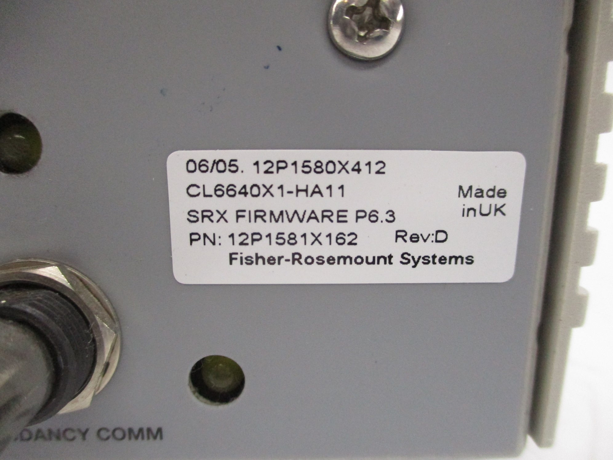 FISHER ROSEMOUNT CL6640X1-A4 12P1580X43R (AS PICTURED) UNMP