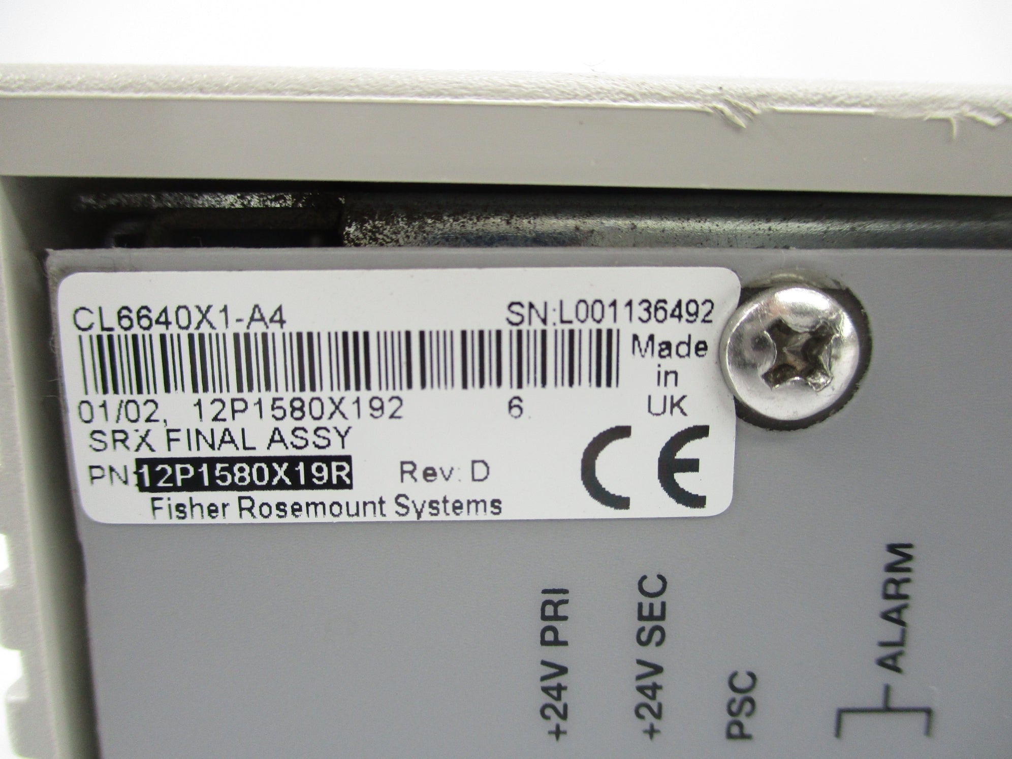 FISHER ROSEMOUNT CL6640X1-A4 12P1580X19R (AS PICTURED) UNMP