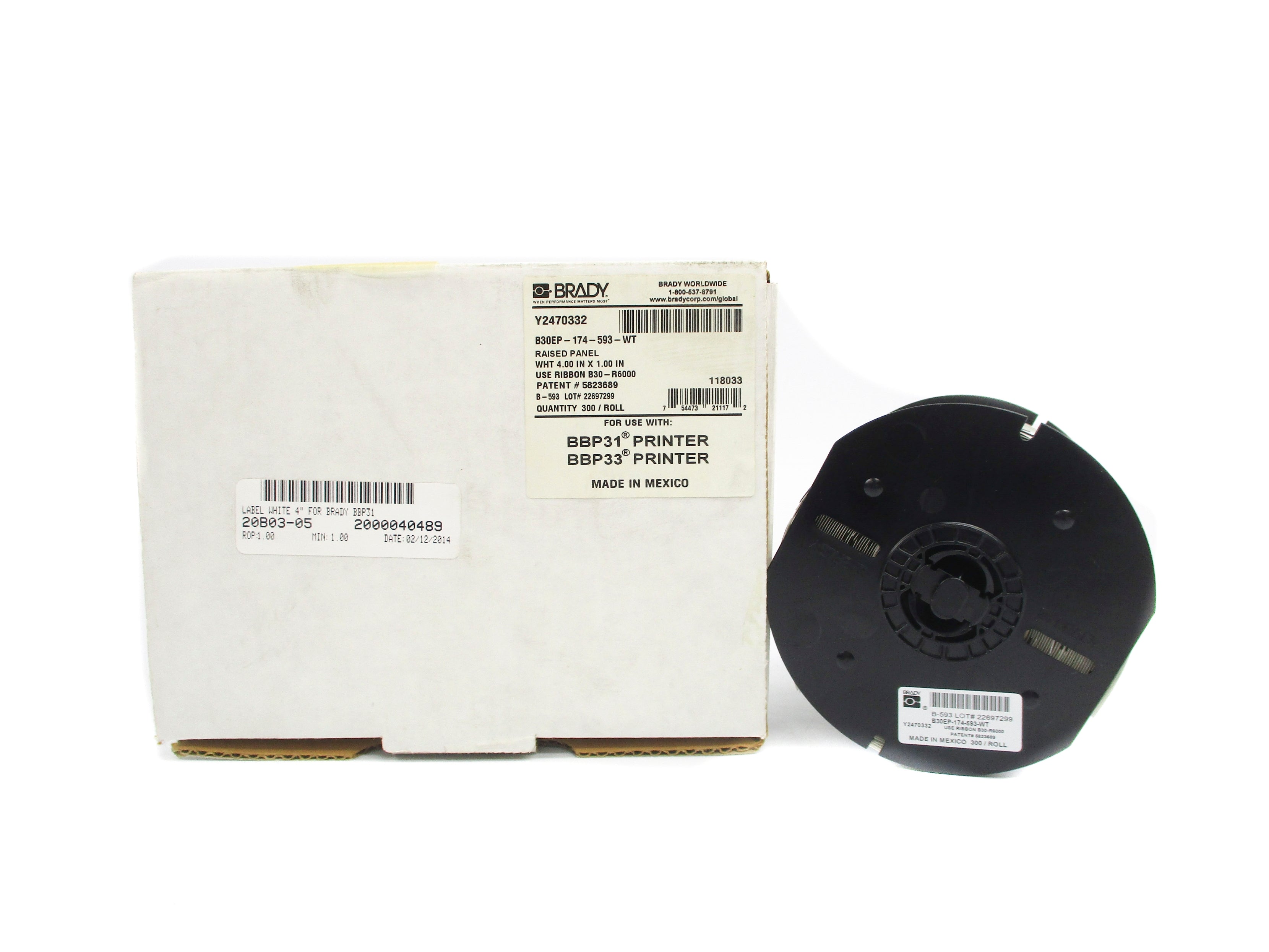 BRADY Y2470332 B30EP-174-593-WT NSMP