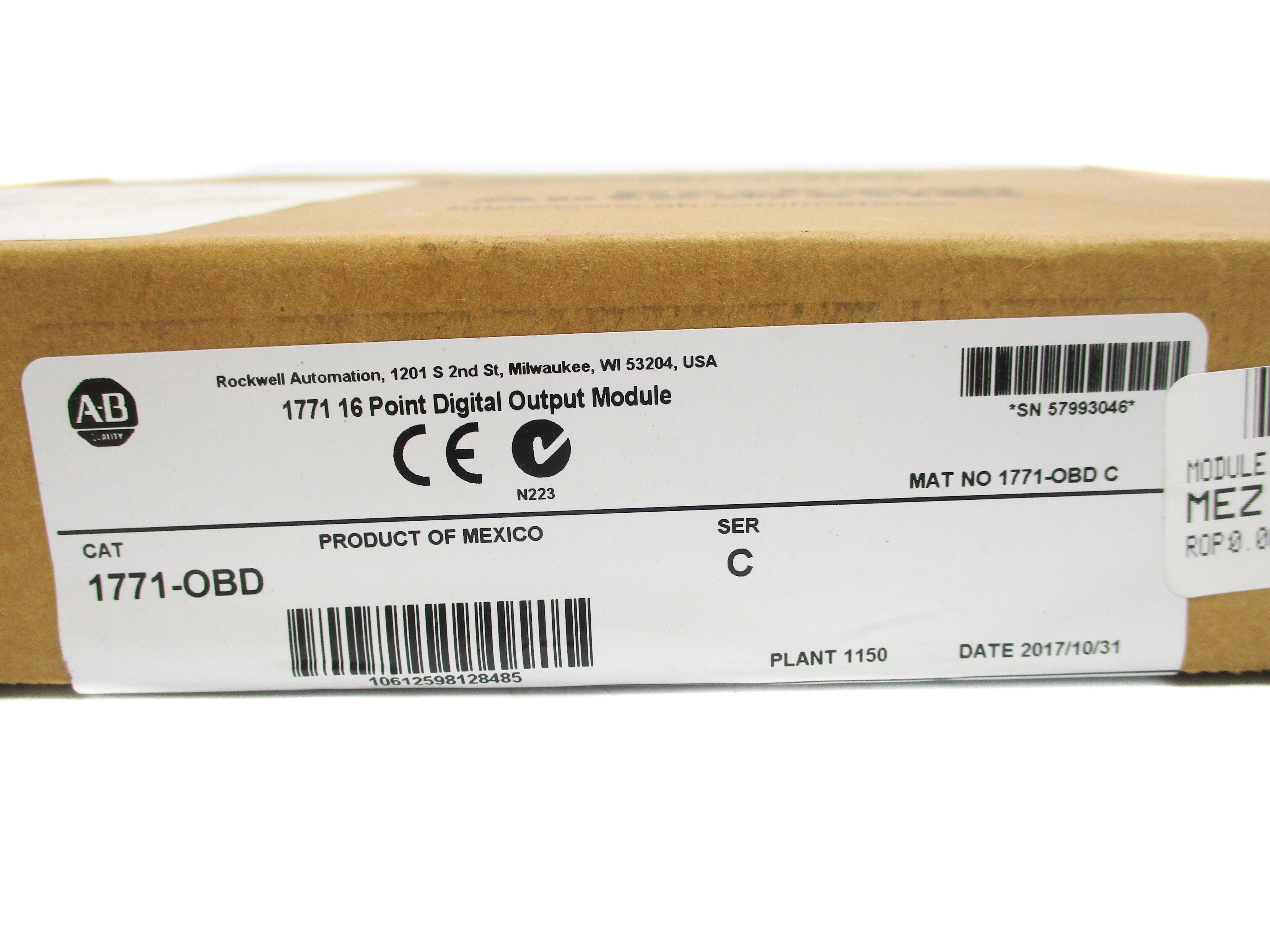 ALLEN BRADLEY 1771-OBD SER. C DATE: 2017 NSFS