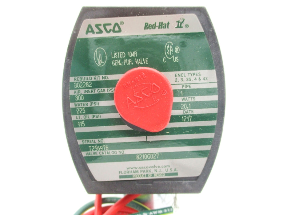 ASCO 8210G027 120V 115-300PSI 1" NSMP