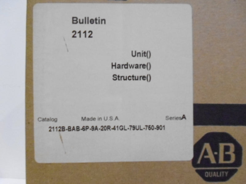 ALLEN BRADLEY 2112B-BAB-6P-9A-20R-41GL-79UL-750-901 SER. A * FACTORY SEALED *