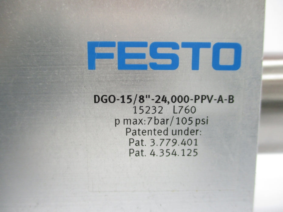FESTO DGO-15-8"-24,000-PPV-A-B 15232 105PSI NSNP