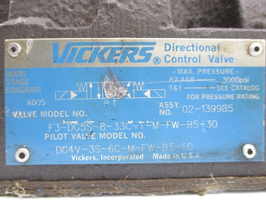 VICKERS F3-DG5S-8-33C-T-M-FW-B5-30 3000PSI NSNP