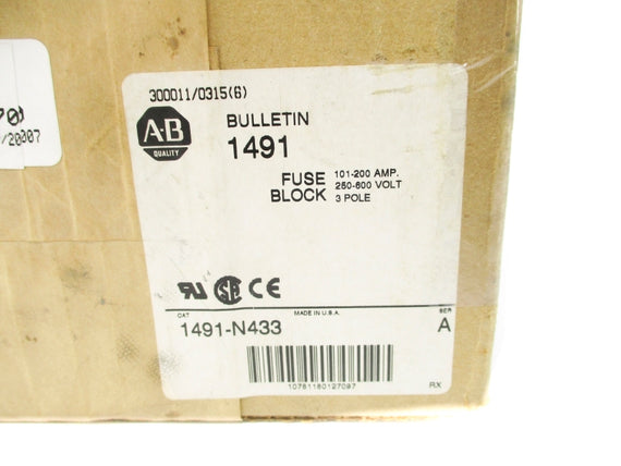 ALLEN BRADLEY 1491-N433 SER. A 250-600V 101-200A (BR/WH) NSMP
