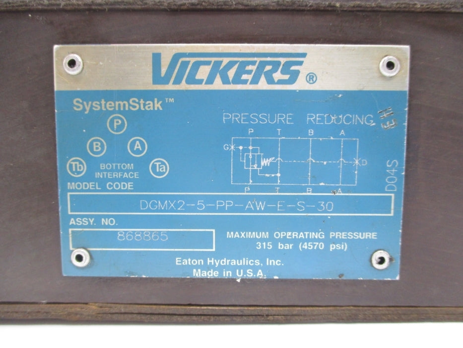 VICKERS DGMX2-5-PP-AW-E-S-30 868865 4570PSI NSNP