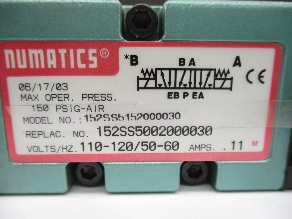 NUMATICS 152SS5152000030 120V 150PSI NSNP