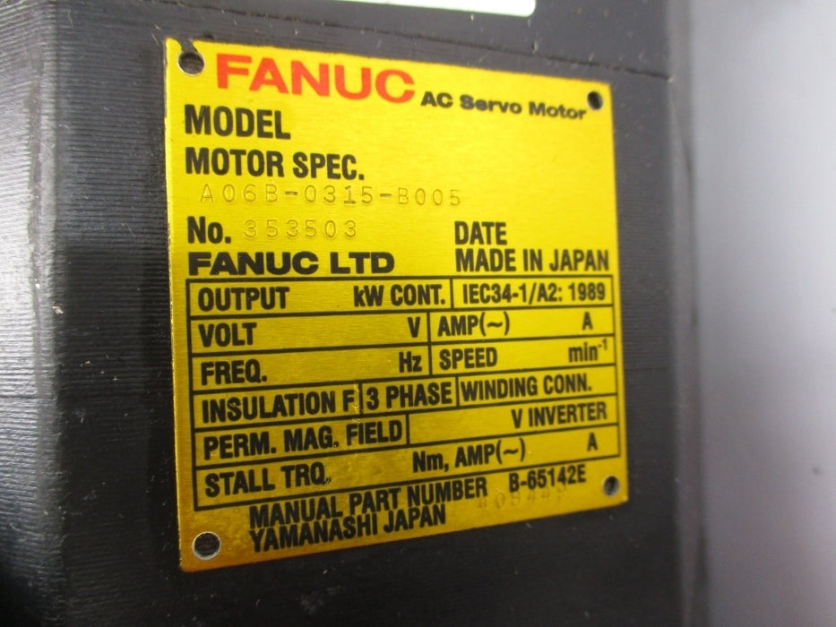 FANUC A06B-0315-B005 (AS PICTURED) NSNP