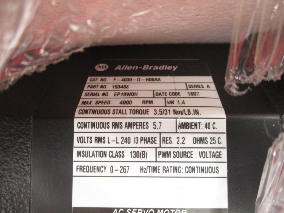 ALLEN BRADLEY F-4030-Q-H00AA SER. A NSMP