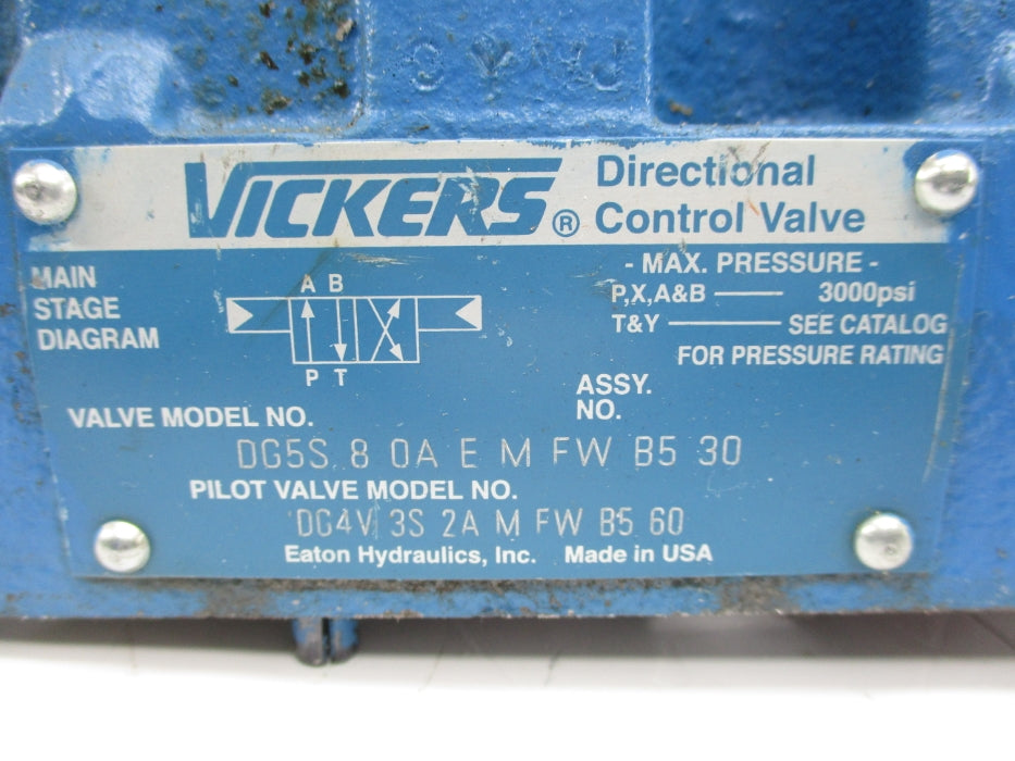 VICKERS DG5S80AEMFWB530 3000PSI UNMP