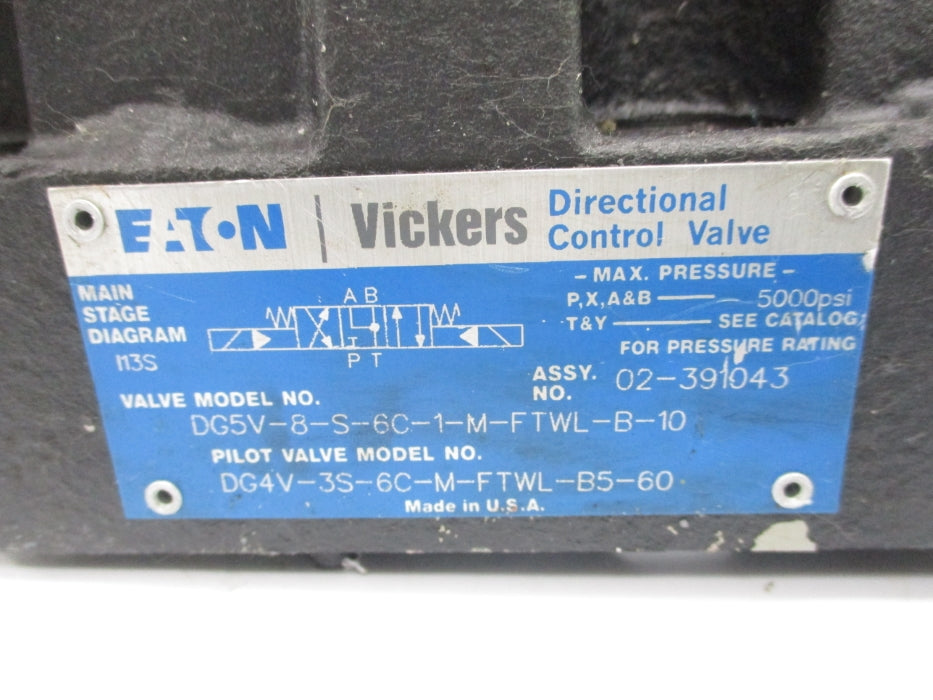 VICKERS DG5V-8-S-6C-1-M-FTWL-B-10 120V 5000PSI (AS PICTURED) UNMP