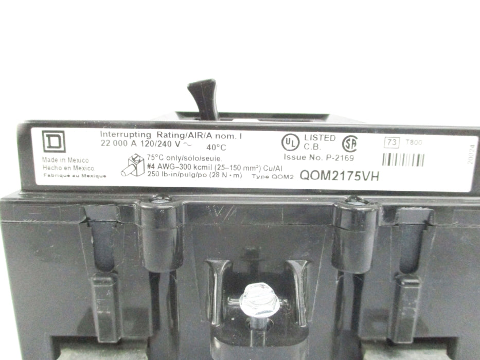 SQUARE D QOM2175VH 175A 240V NSMP