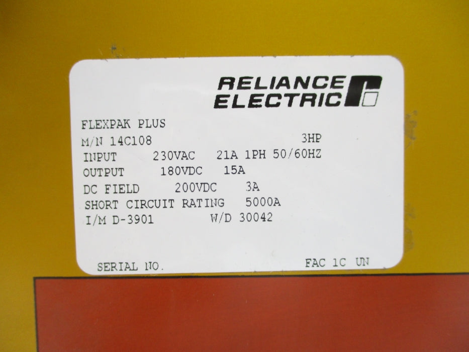 RELIANCE ELECTRIC 14C108 230VAC 21A REMAN