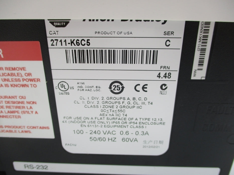 ALLEN BRADLEY 2711-K6C5 SER. C F/W 4.48 NSMP