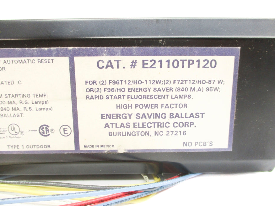 ATLAS ELECTRIC E2110TP120 NSMP