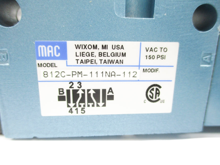 MAC 812C-PM-111NA-112 120V 150PSI NSMP