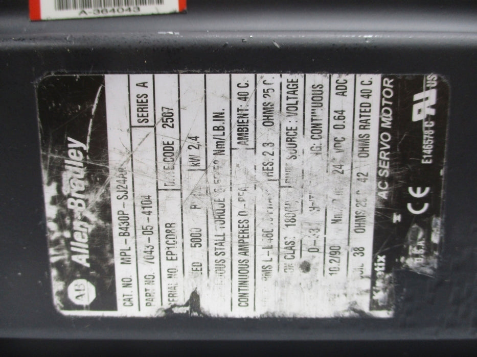 ALLEN BRADLEY MPL-B430P-SJ24AA SER. A REMAN