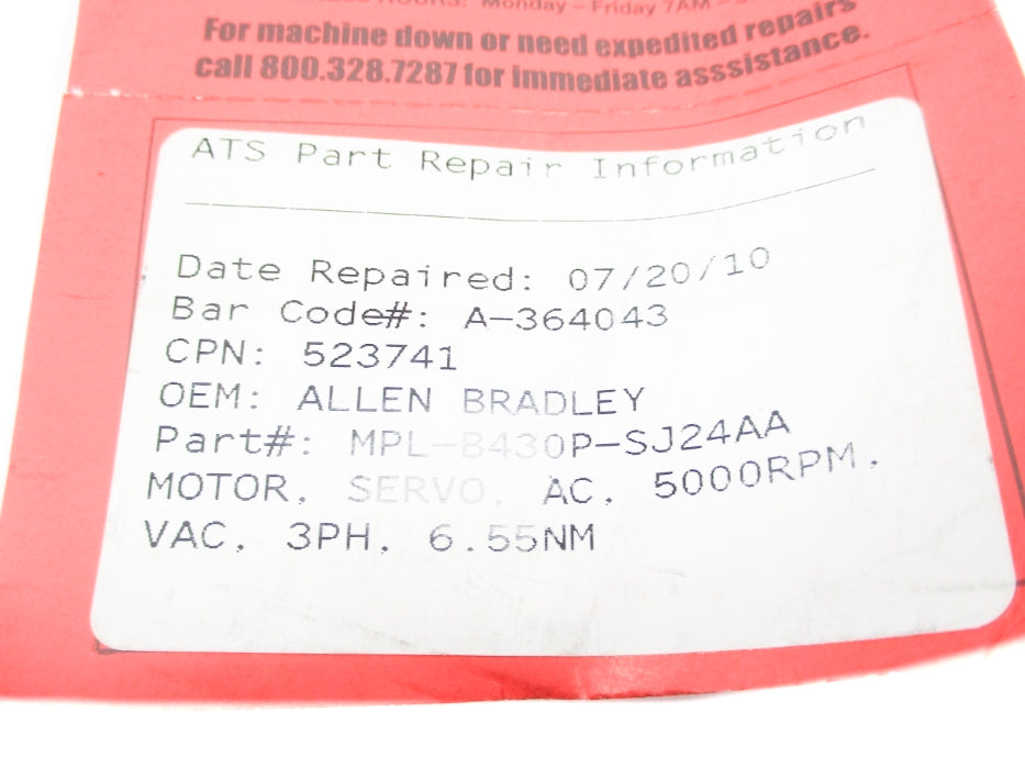 ALLEN BRADLEY MPL-B430P-SJ24AA SER. A REMAN