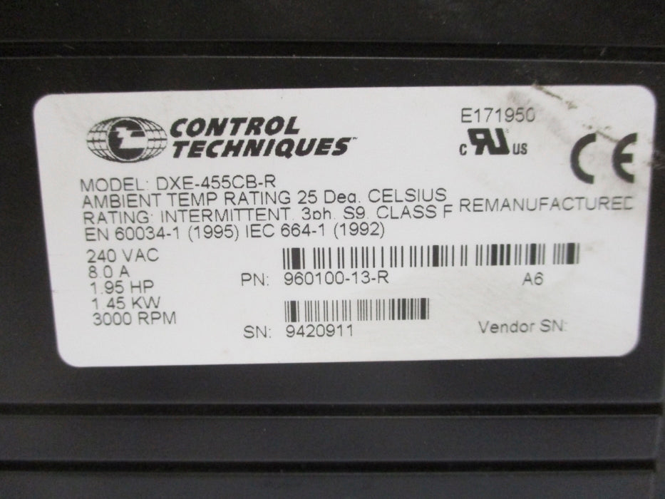 CONTROL TECHNIQUES DXE-455CB-R UNMP