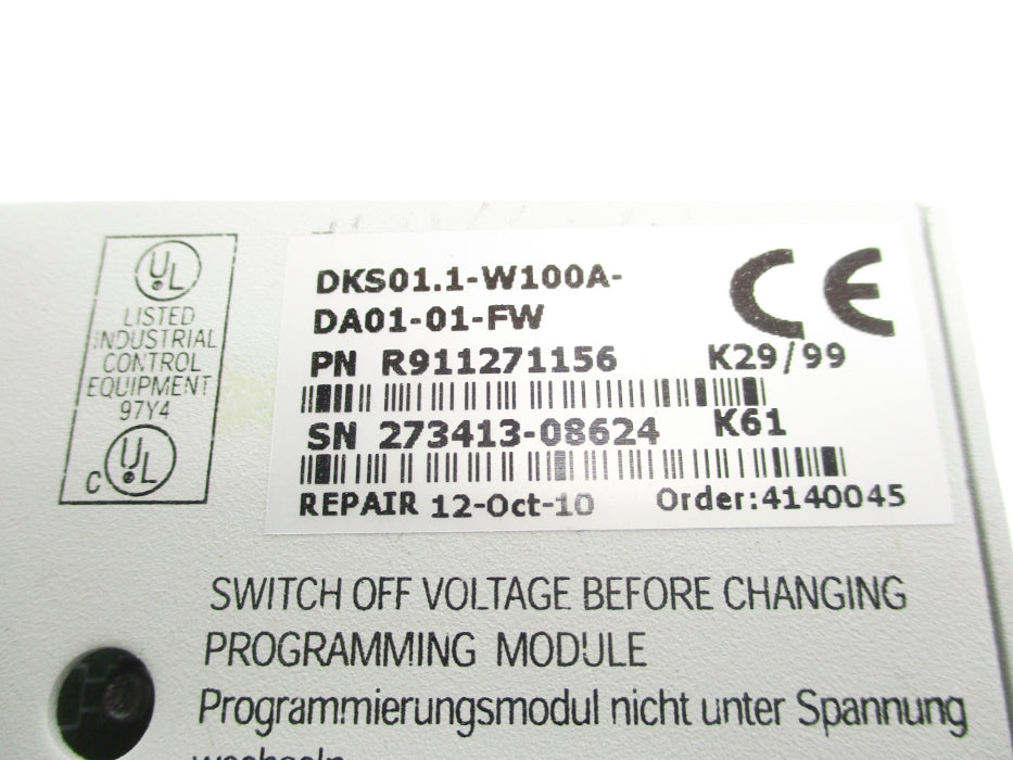 REXROTH DKS01.1-W100A-DA01-01-FW R911271156 (AS PICTURED) REMAN