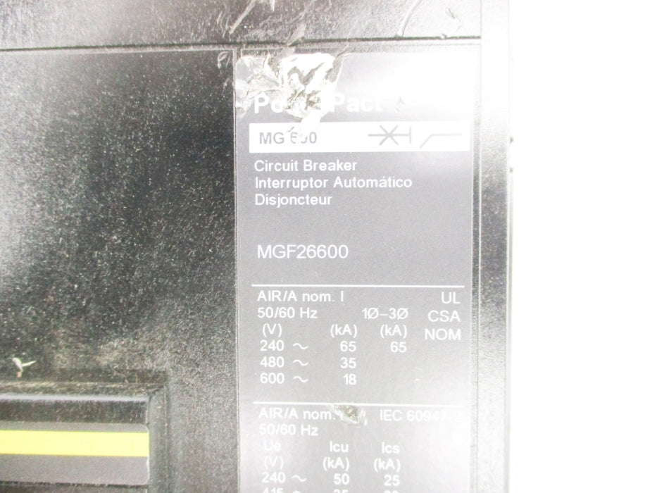 SQUARE D MGF26600 600A 600V UNMP