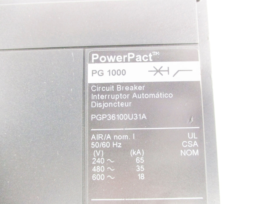 SQUARE D PGP36100U31A 1000A 600V UNMP
