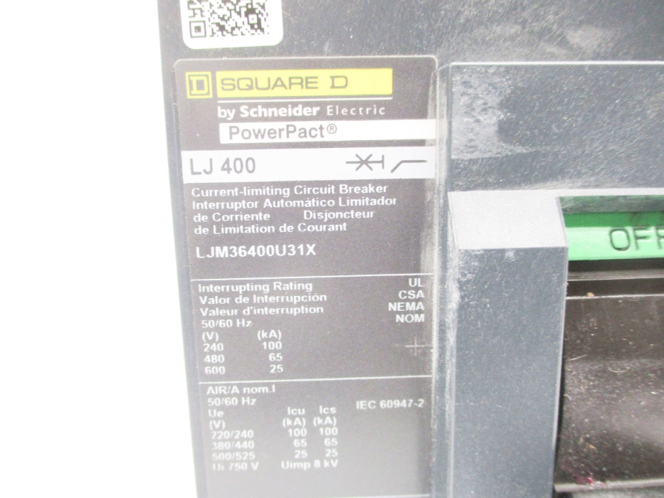 SQUARE D LJM36400U31X 600V 400A UNMP