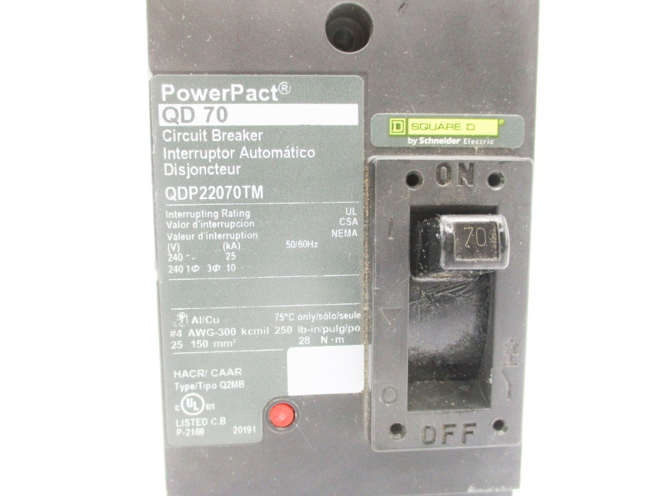SQUARE D QDP22070TM 70A 240V UNMP