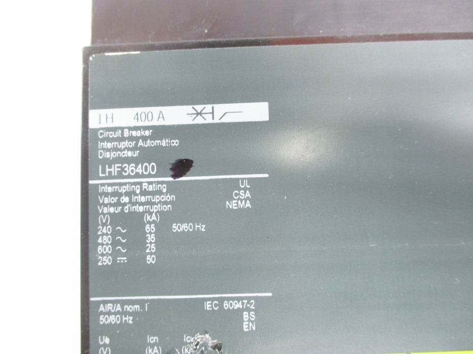 SQUARE D LHF36400 400A (GREEN) UNMP