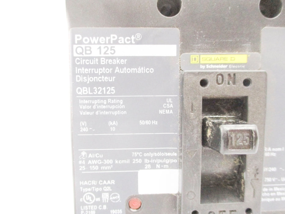 SQUARE D QBL32125 240V 125A UNMP