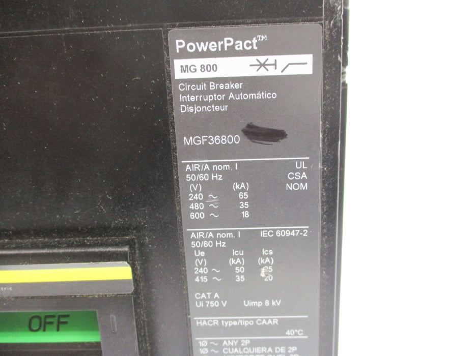SQUARE D MGF36800 800A 415V NSNP