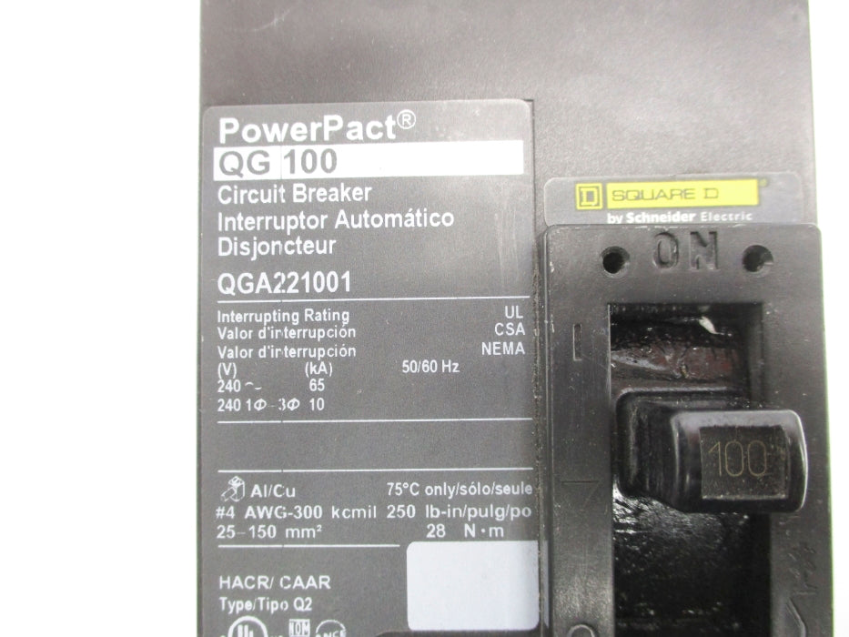 SQUARE D QGA221001 100A 240V NSNP