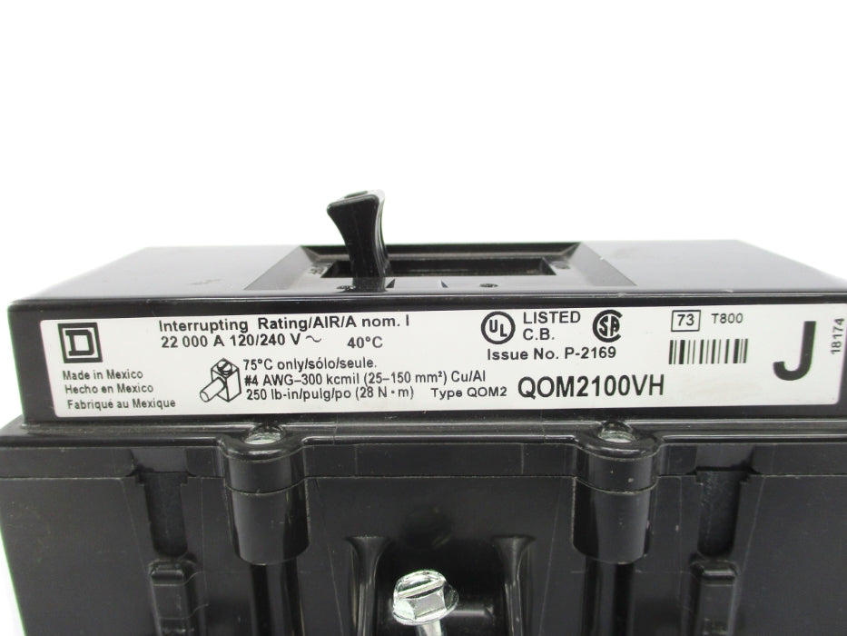 SQUARE D QOM2100VH 100A 240V NSNP