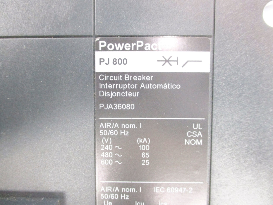 SQUARE D PJA36080 800A 600V NSNP