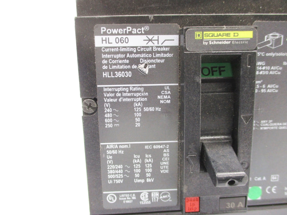 SQUARE D HLL36030 30A 600V NSNP