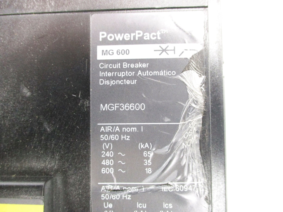 SQUARE D MGF36600 600A 600V (AS PICTURED) UNMP