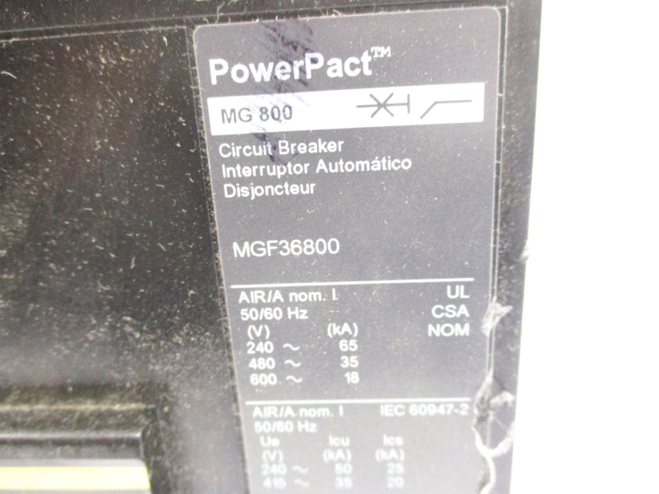SQUARE D MGF36800 800A 600V UNMP