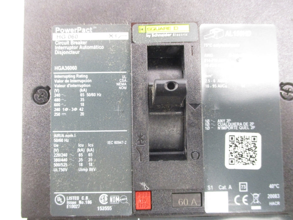 SQUARE D HGA36060 60A 600V NSNP