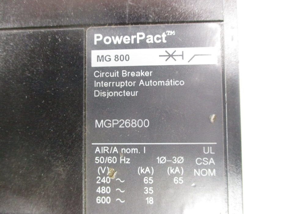 SQUARE D MGP26800 SER. 2 800A 600V (AS PICTURED) UNMP