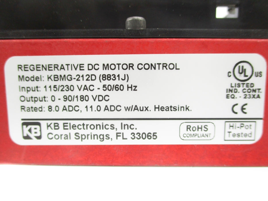 KB ELECTRONICS KBMG-212D 8831J 115/230VAC NSMP