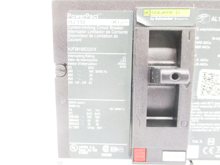 SQUARE D HJF36150CU31X 150A 600V NSMP