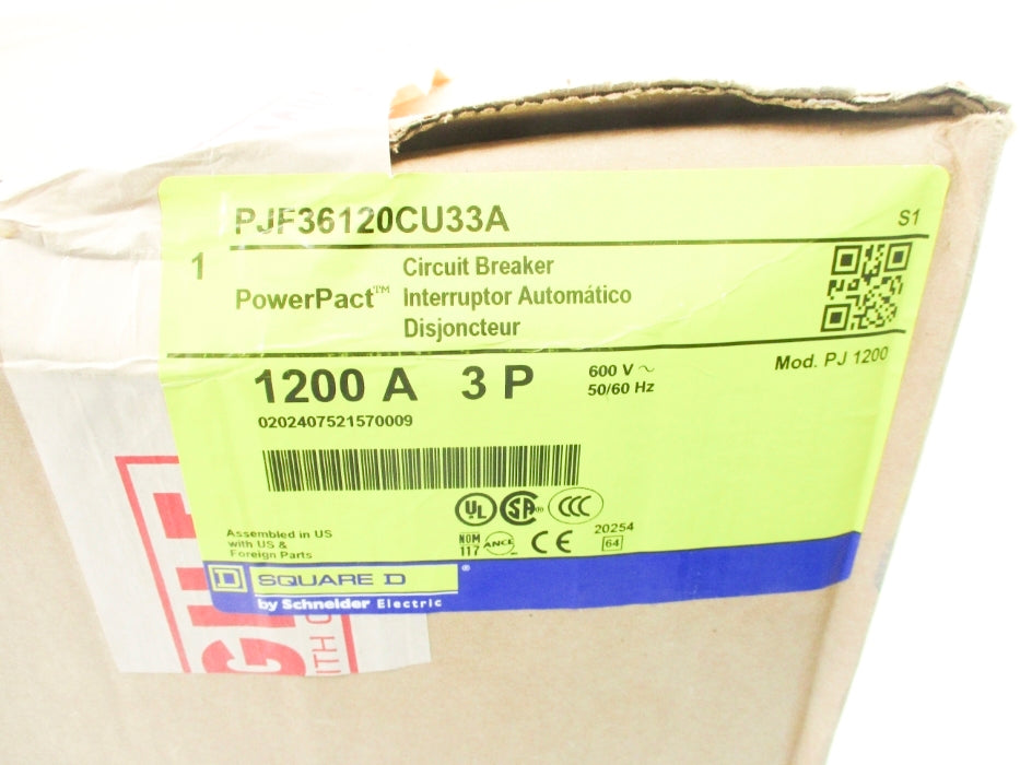 SQUARE D PJF36120CU33A 1200A 600V NSFS