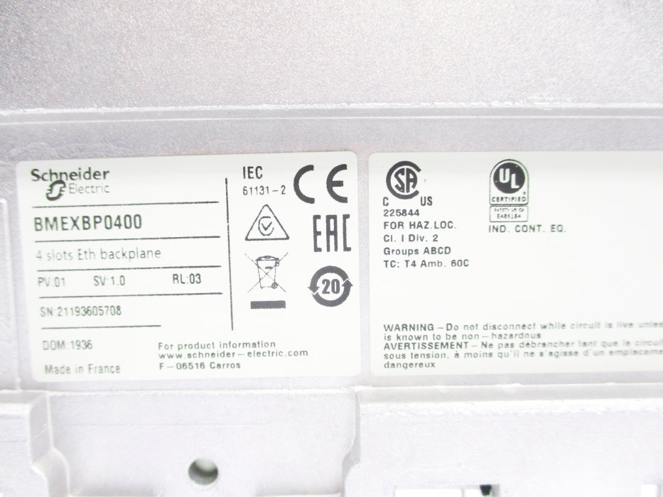 SCHNEIDER ELECTRIC BMEXBP0400 NSMP